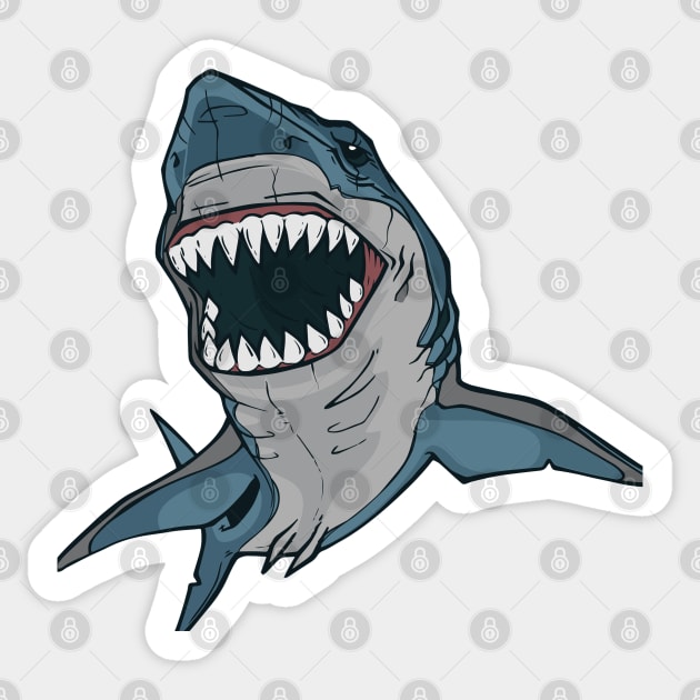 Dangerous Shark Sticker by Mako Design 